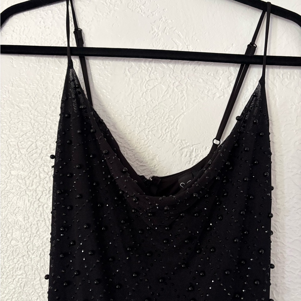 Windsor Elliot Elegant Black Beaded Mermaid Evening Gown Large - Picture 7 of 9